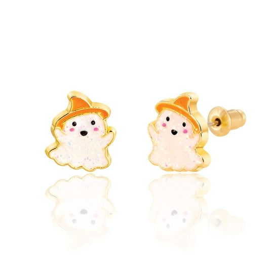 Halloween Glitter Ghost Studs