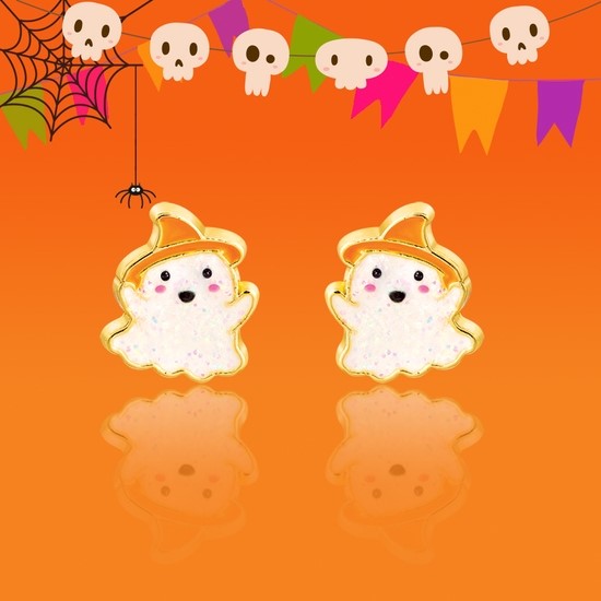 Halloween Glitter Ghost Studs