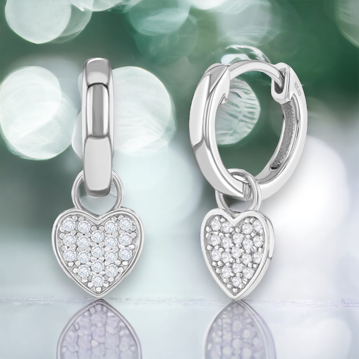 Heart Charm Hoop Earrings