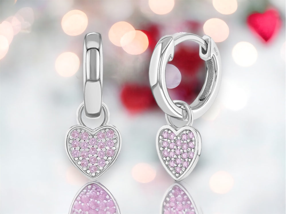 Heart Charm Hoop Earrings