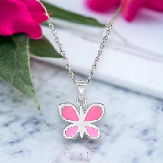 Enamel Butterfly Necklace