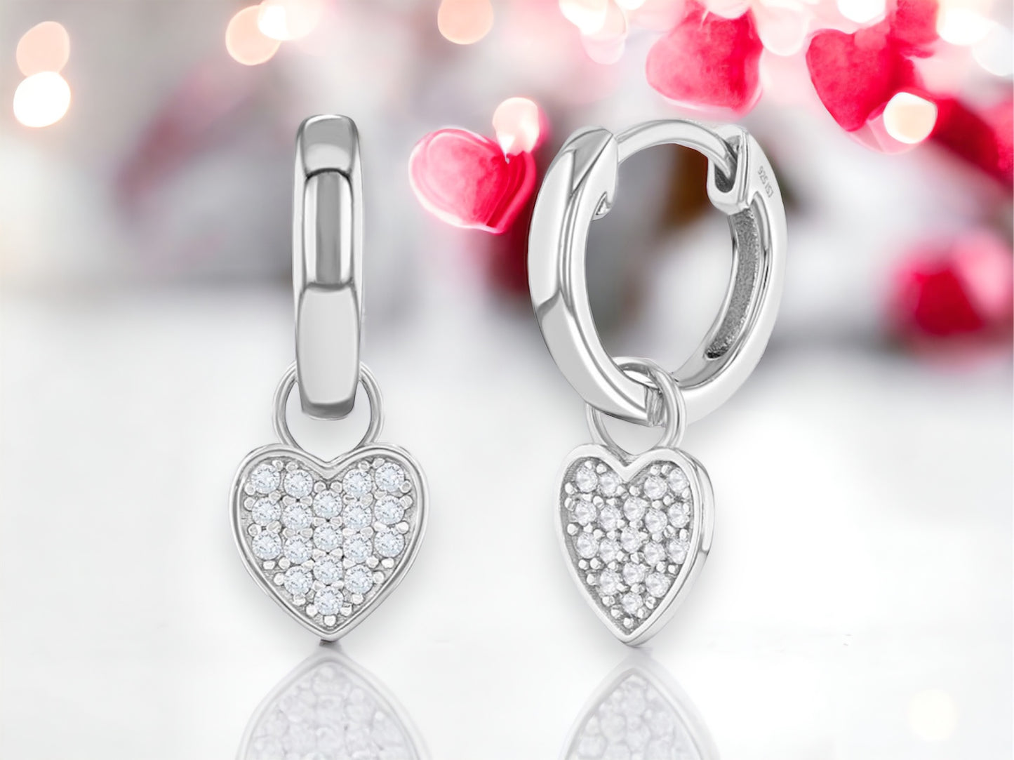 Heart Charm Hoop Earrings