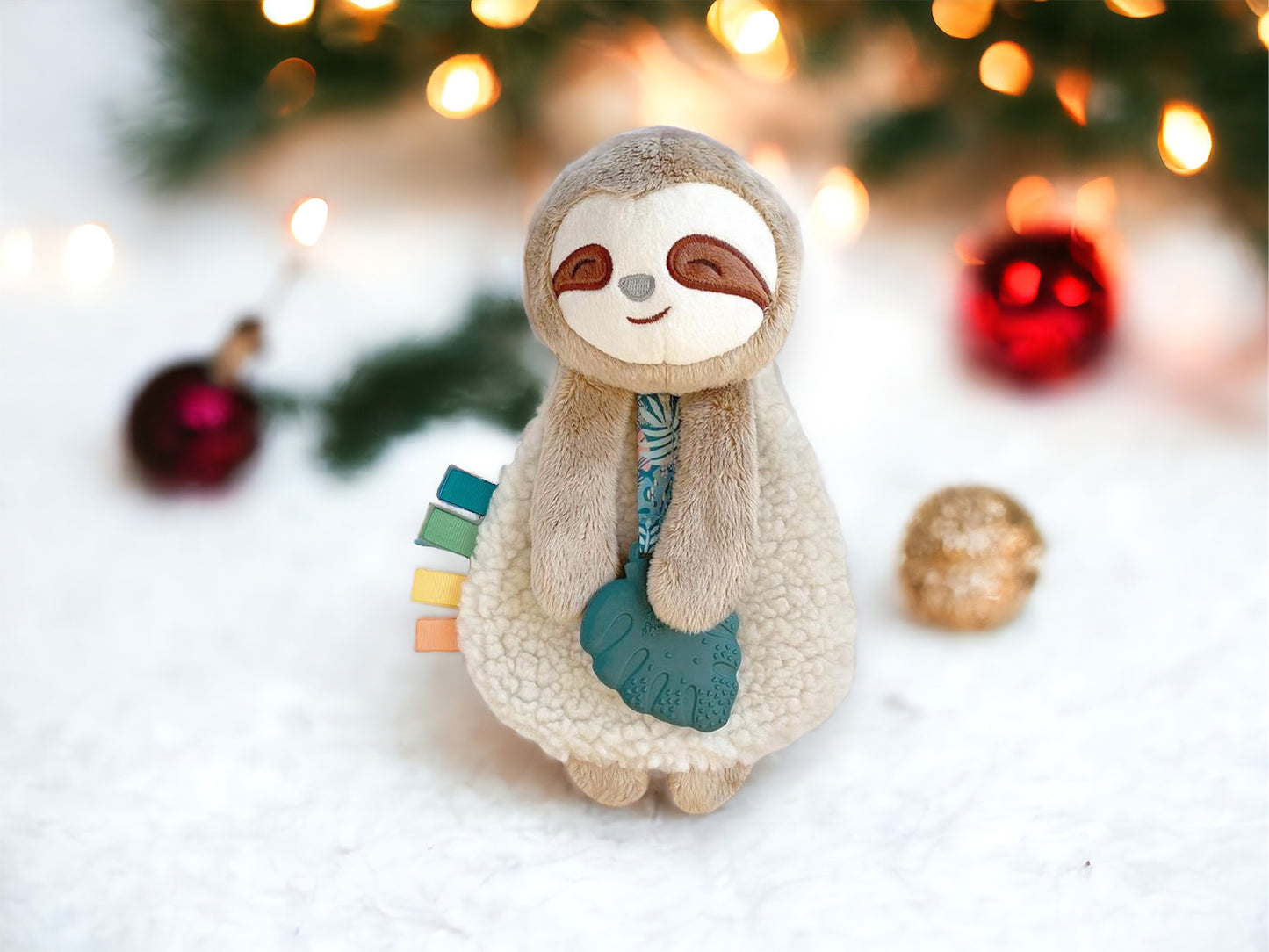 Itzy Lovey Sloth Plush with Teether