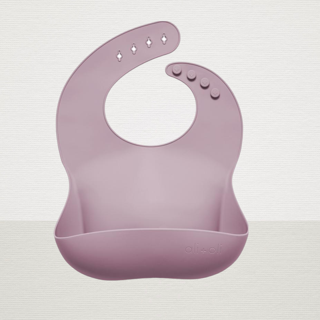 Silicone Baby Bib (soft lilac)