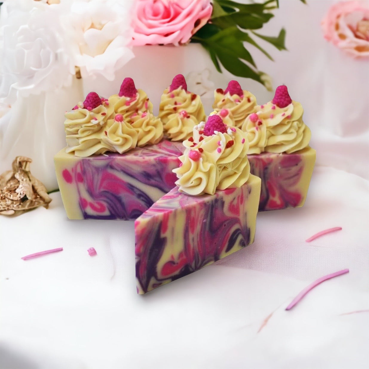 Black Raspberry Vanilla Sliced Soap Cake